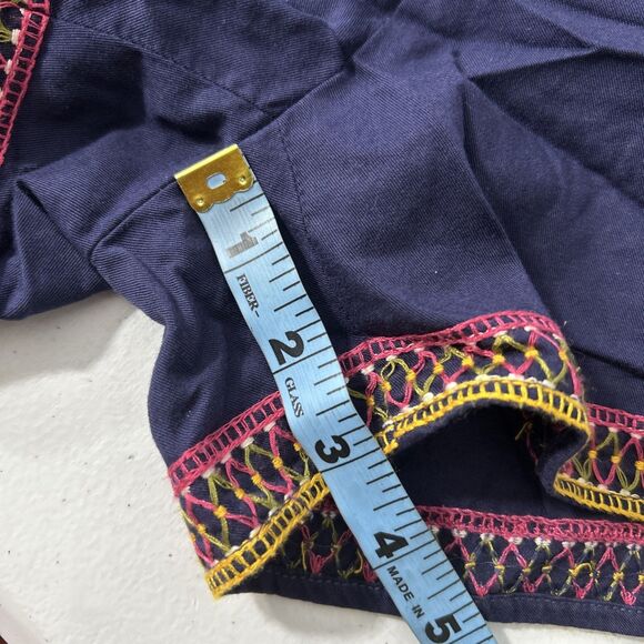 Madewell Shorts Womens Medium Blue Embroidered Elastic Waist Spring Summer - Picture 6 of 7